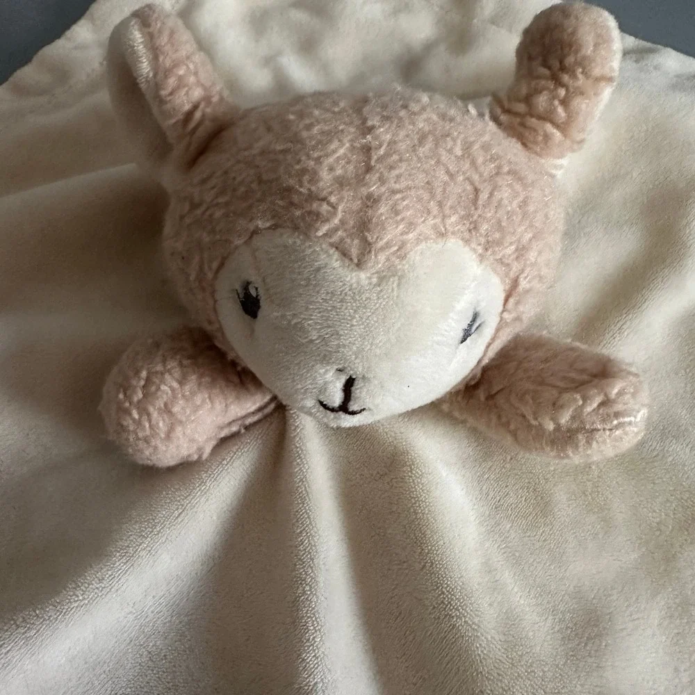 My 1st Easter Lamb Security Blanket Plush Lovey Cream Tan Velour 12x12